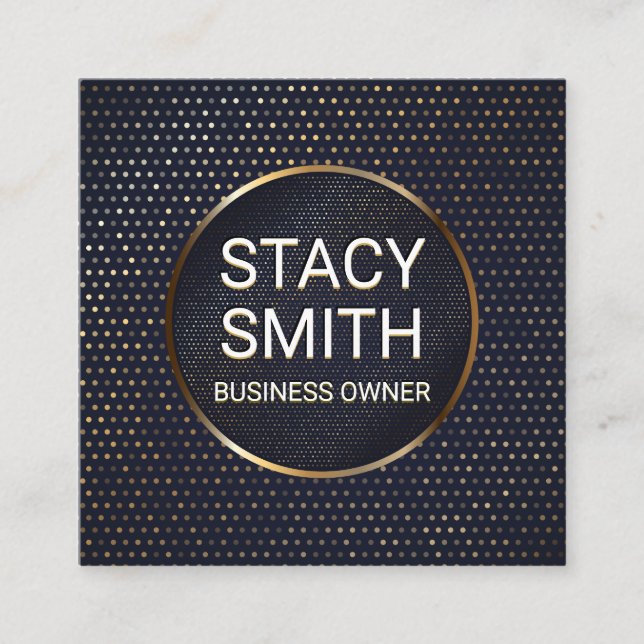 Abstrakt Linjer | Guld Specklad banderoll Fyrkantigt Visitkort (Framsida)