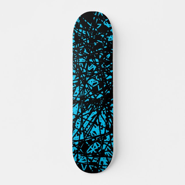 Abstrakt Linjer - Himlar Blue Skateboard Bräda 19,5 Cm (Framsida)