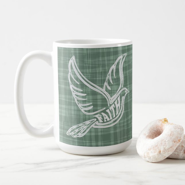 Abstrakt Linjer med Faith i kroppen Kaffemugg (Med munk)