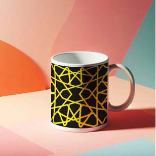Abstrakt Linjer Mönster Anpassade Kaffemugg