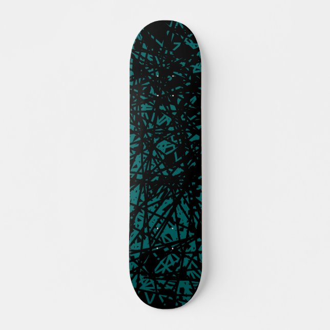 Abstrakt Linjer - Moss Grönt Skateboard Bräda 20,5 Cm (Framsida)