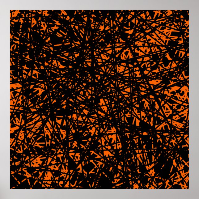 ABSTRAKT LINJER - ORANGE POSTER (Framsidan)