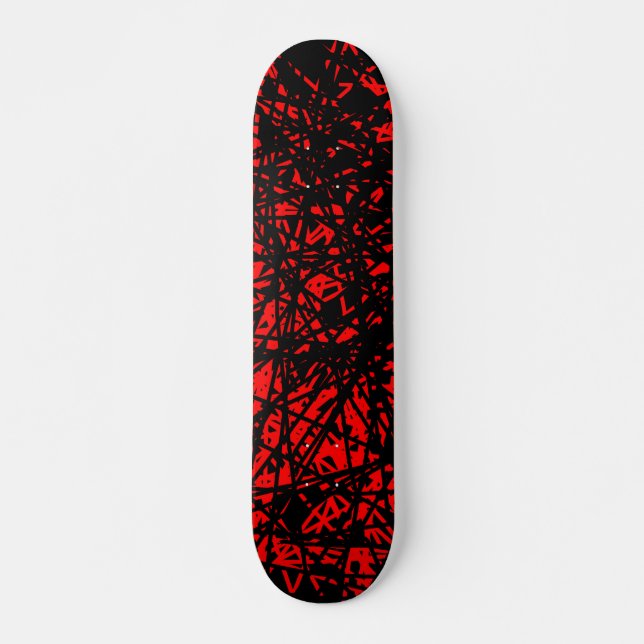 Abstrakt Linjer - Röd Old School Skateboard Bräda 21,6 Cm (Framsida)