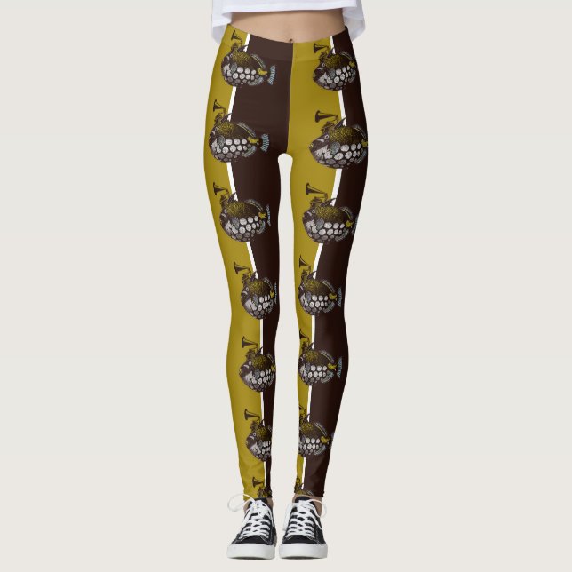 Abstrakt Lionfiskbaljor Leggings (Framsida)