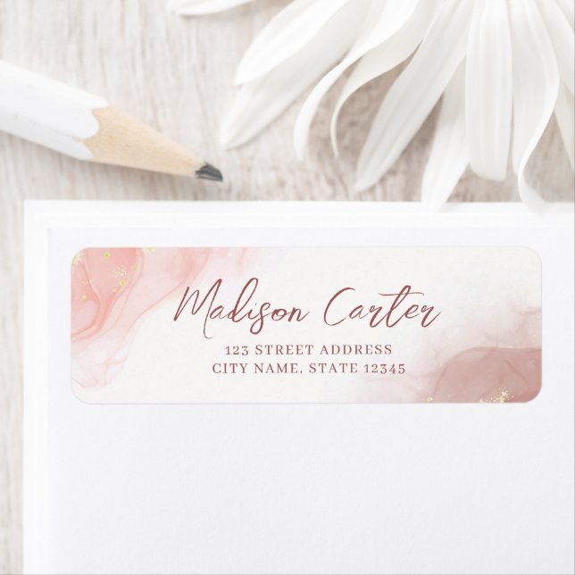 Abstrakt Liquid Alcohol Bläck Return-adressetikett Returadress Etikett (Insitu)