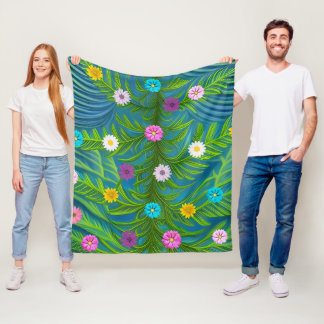 Abstrakt Little Daisy Garden Fleecefilt