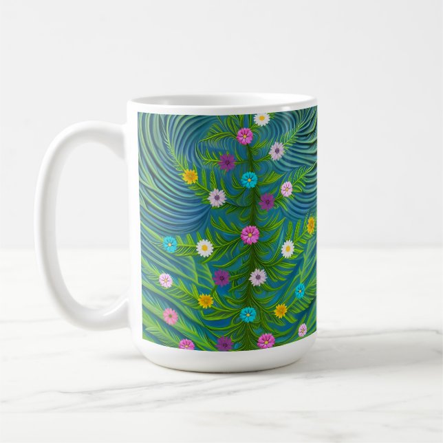 Abstrakt Little Daisy Garden Kaffemugg (Vänster)