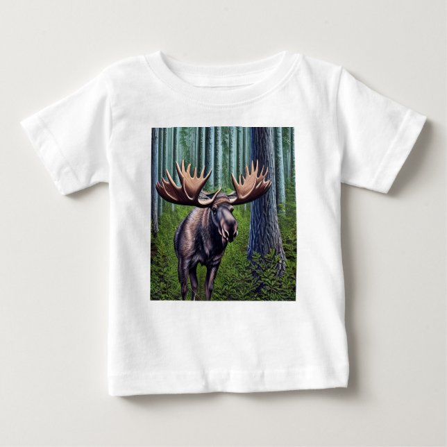 Abstrakt Little Moose T Shirt (Framsida)