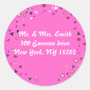 Abstrakt Livets träd Returadress Försegling Runt Klistermärke