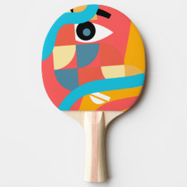 Abstrakt livfull ansiktskonst pingisracket