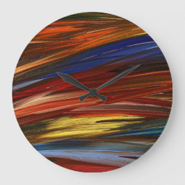 Abstrakt livfull färgstark stor klocka