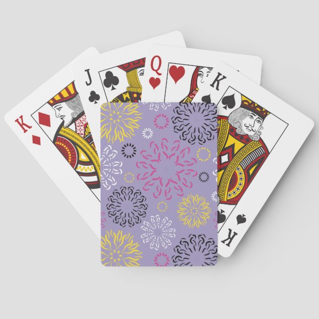 Abstrakt livfullt blommönster  casinokort (Baksidan)