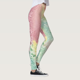 Abstrakt Livfullt Mönster Psykedelisk Färgexplosio Leggings
