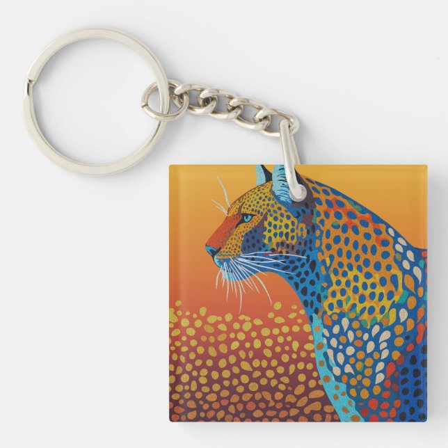 Abstrakt Livlig Leopard Konst (Framsidan)