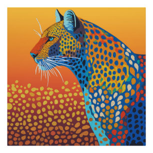 Abstrakt Livlig Leopard Konst Fototryck