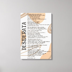 Abstrakt Ljus Mörk Tan Desiderata av Max Ehrman Canvastryck
