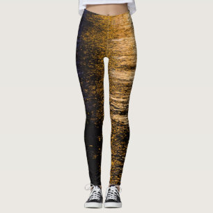 Abstrakt ljus Sea shiny bronze-reflektion Leggings