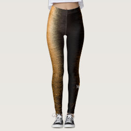 Abstrakt ljus Sea shiny bronzed Monogram Leggings