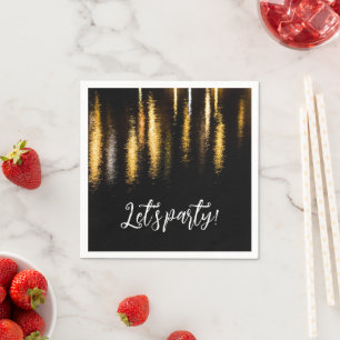 Abstrakt ljus Sea shiny guld Black Party Pappersservett