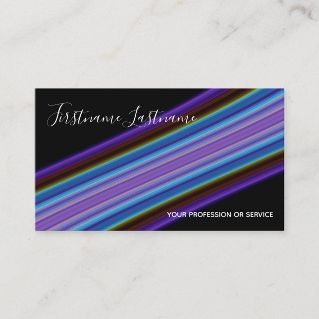 Abstrakt, ljusfärgstark linjer-kalligrafi visitkort (Framsida)