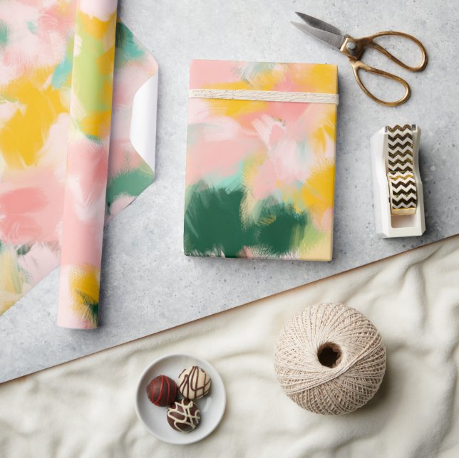 Abstrakt, ljusstark mönster presentpapper (Hantverk)