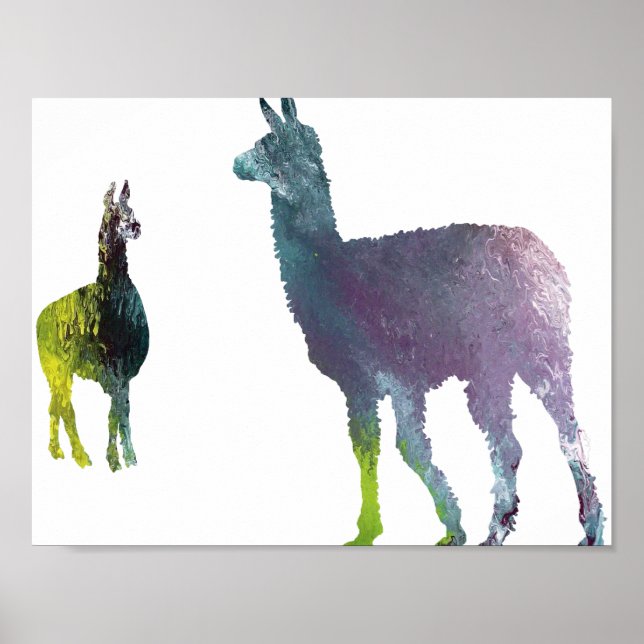 Abstrakt Llama silhouette Poster (Framsidan)