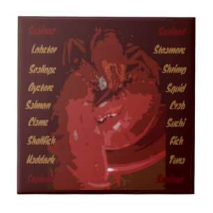 Abstrakt Lobster-ruta Kakelplatta