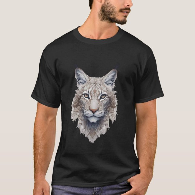 Abstrakt Lodjur Mörk Fantasy Vildkatt Lodjur T Shirt (Framsida)