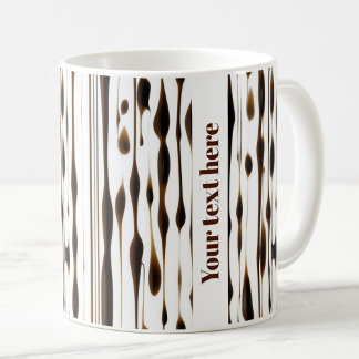 Abstrakt lodrät kaffeströmmar personlig text kaffemugg