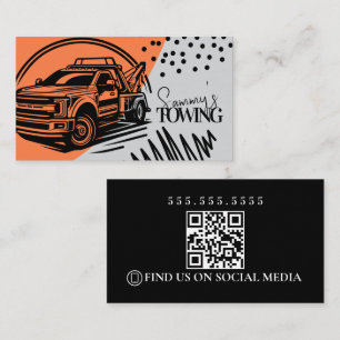 Abstrakt logotyp för bogseringstjänster QR-kod Visitkort