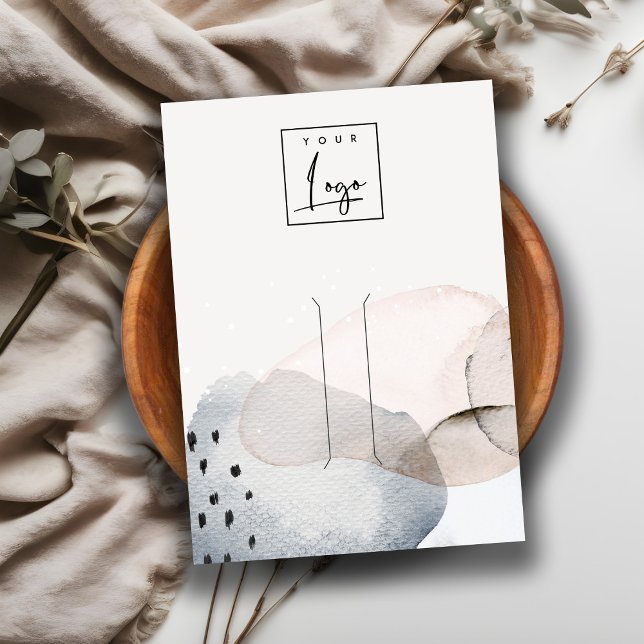 Abstrakt Logotyp med vattenfärg Hair Pin Clip-Visn Visitkort (Skapare uppladdad)