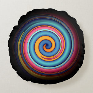 Abstrakt Lollipop Rund Kudde