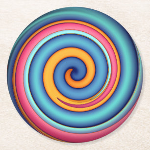 Abstrakt Lollipop Underlägg Papper Rund