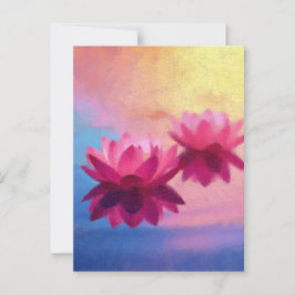 Abstrakt Lotus Flowers Vykort