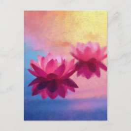 Abstrakt Lotus Flowers Vykort