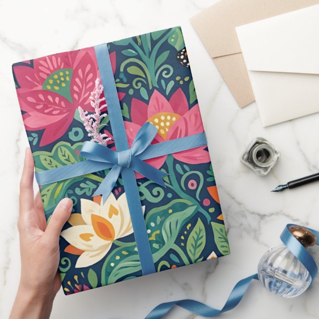 Abstrakt Lotus Monark Inpackningspapper Presentpapper (Gifting)
