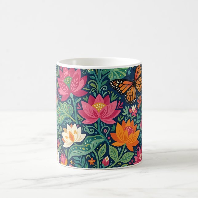 Abstrakt Lotus & Monark Kaffemugg (Center)