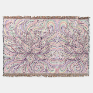 Abstrakt Lotus Pastellbläck Modern Madrassar Filt