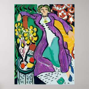 Abstrakt Lounging Woman, Fransk Stil Poster