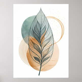 Abstrakt Löv Art Poster