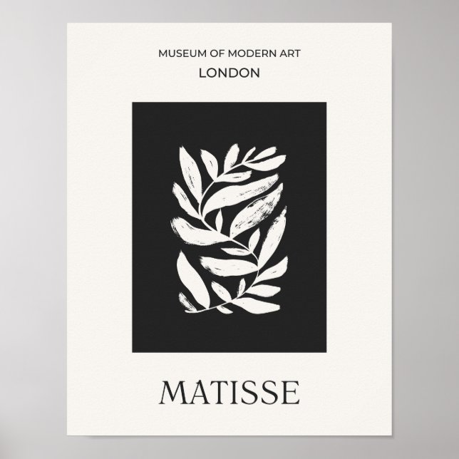 Abstrakt Löv Cutouts Matisse Minimalist Print Poster (Framsidan)