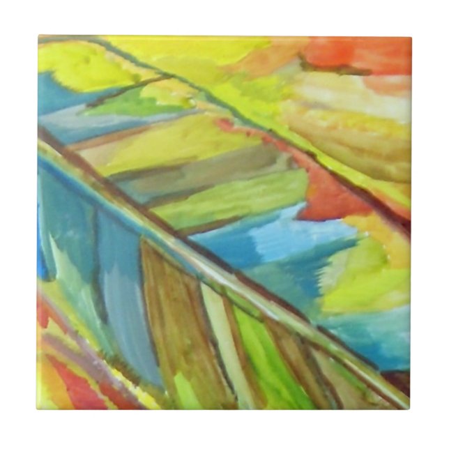 Abstrakt Löv design Kakelplatta (Framsidan)