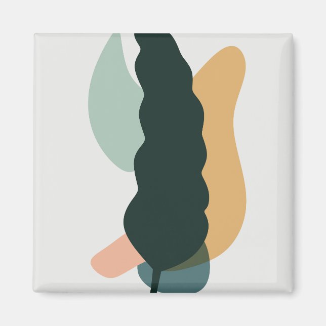 Abstrakt löv design magnet (Framsidan)