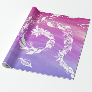 Abstrakt löv-design på rosans bakgrund presentpapper