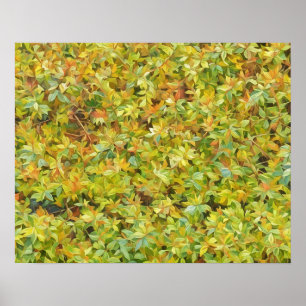 Abstrakt Löv Grönt Vattenfärgsbild Stil Art Poster