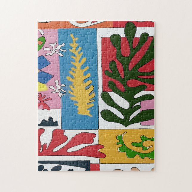 Abstrakt Löv, Impressionistiskt Stil Pussel (Vertikal)