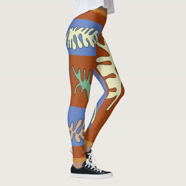 Abstrakt Löv Matisse stil Leggings (Höger)