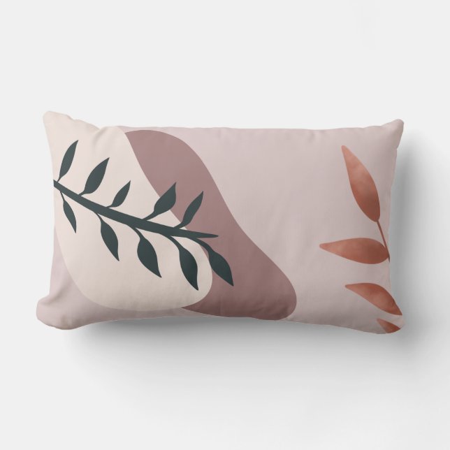 abstrakt löv med mjuk rosa-bakgrund lumbarkudde (Framsida)