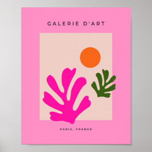 Abstrakt Löv Minsta möjliga Orange för Rosa Poster