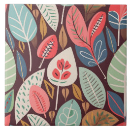 Abstrakt Löv Mönster Kakelplatta